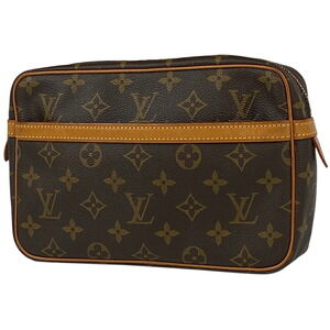 Louis Vuitton Compigne Clutch Bag Monogram Brown